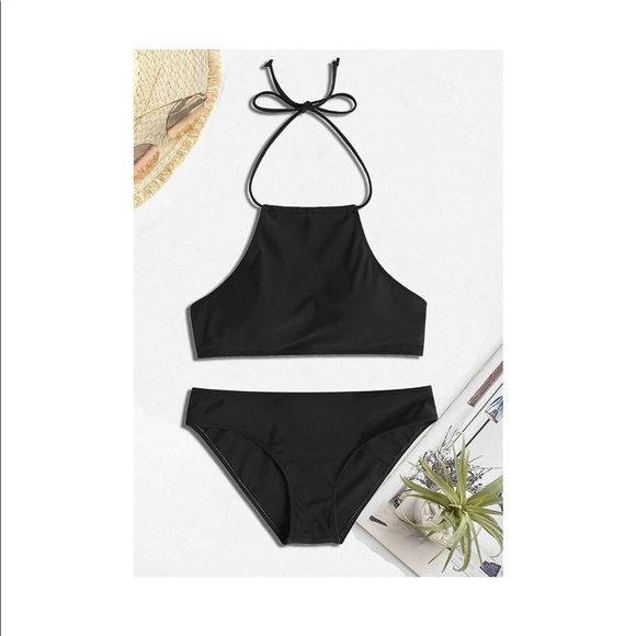 Ekouaer Bikini Set Halter High Neck Swimsuits - Picture 5 of 5